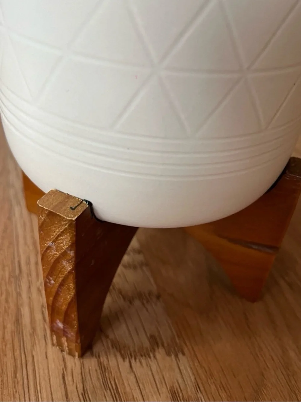 Planter Ceramic Pot with Wood Stand
